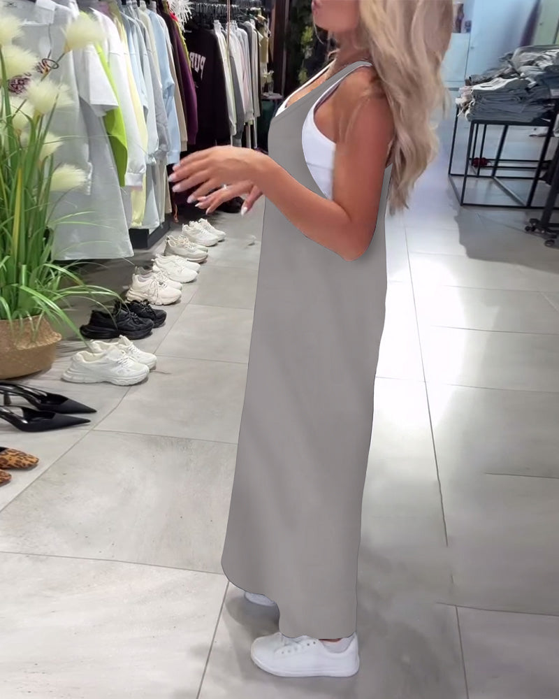 Sukienka Wyszczuplająca Szelki Casual