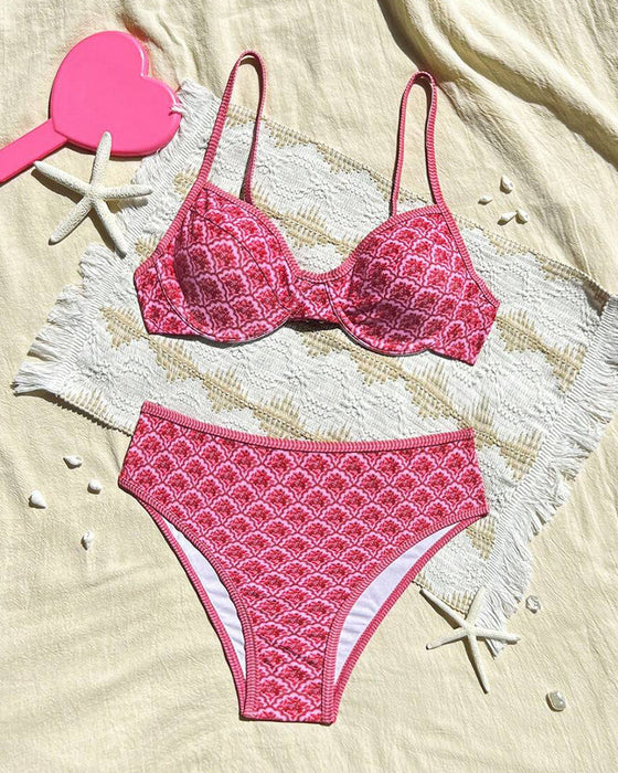 Bikini Seksowny Ramiączka Trójkątny Wzór