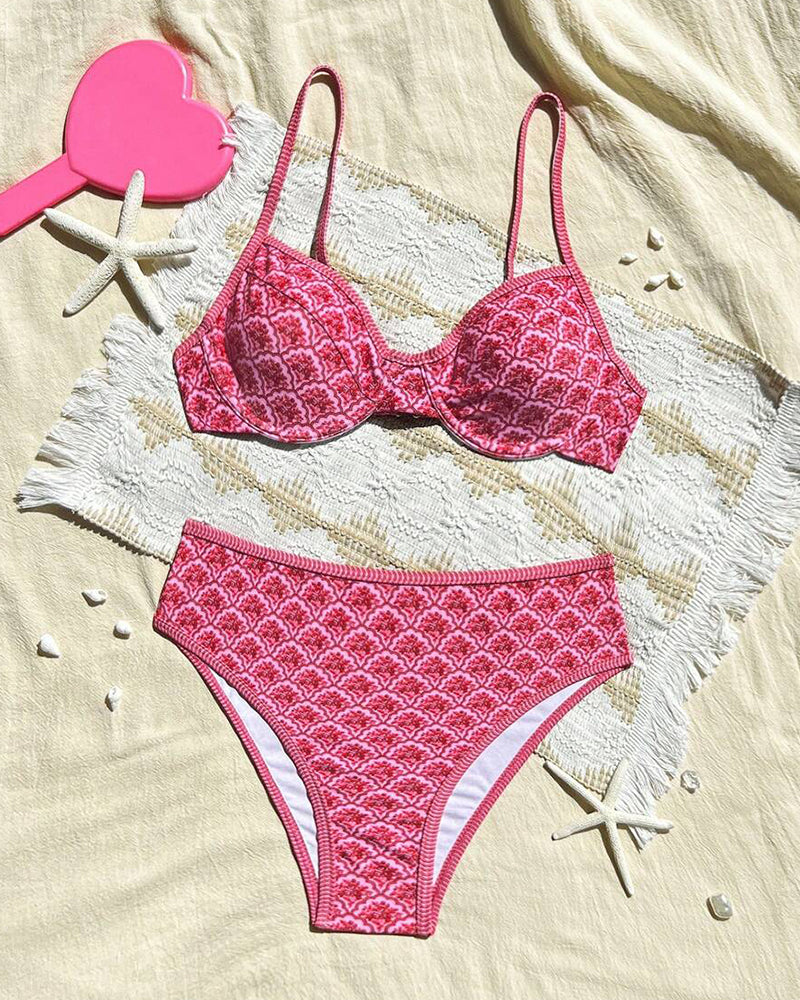 Bikini Seksowny Ramiączka Trójkątny Wzór