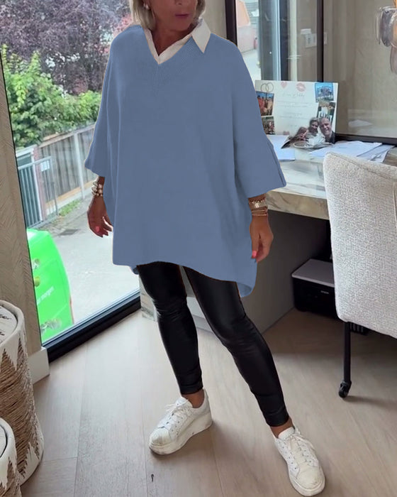 Sweter Z Cechami Dekoltu W Formie V, Przycisków I Asymetrycznej Budowy