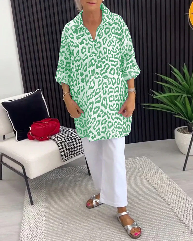 Bluzka Klapa Lampart Wzór