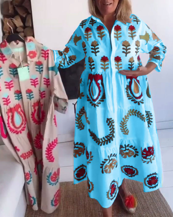 Sukienka Kwiatowy Graficzny Wzór