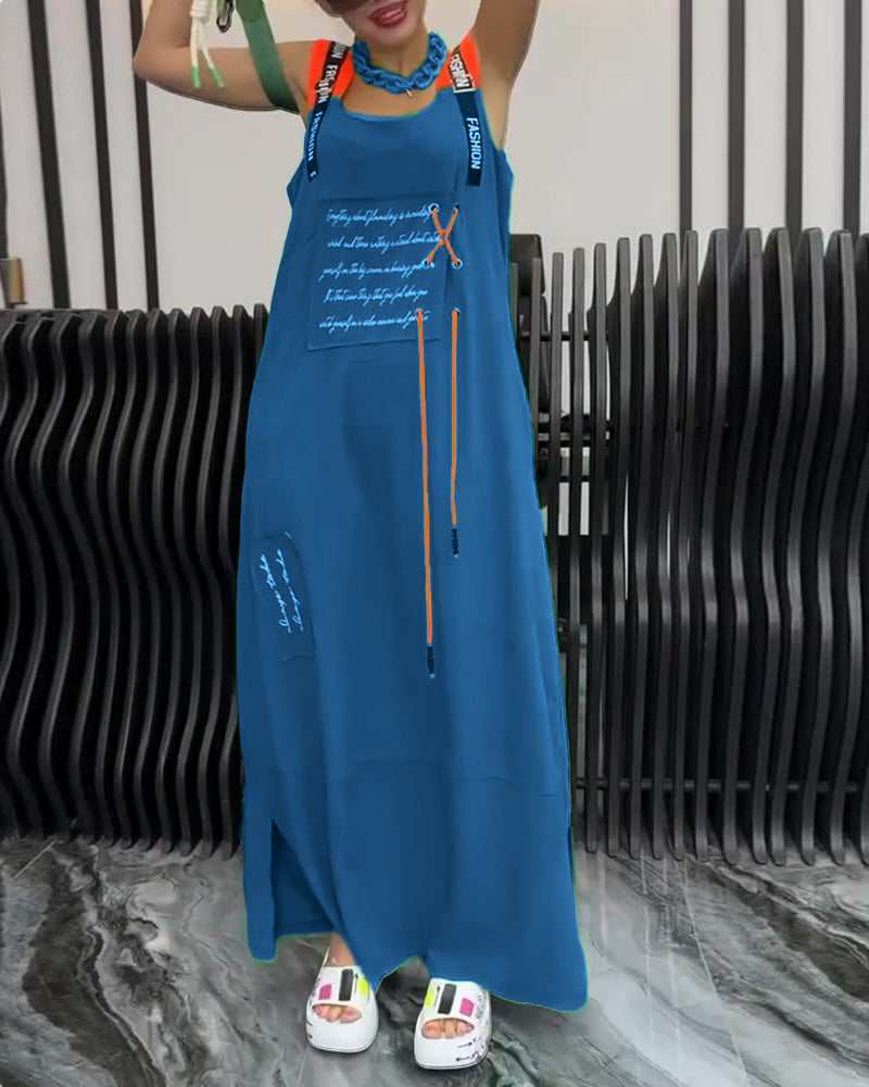 Sukienka Bez Rękawów Spersonalizowany Napis