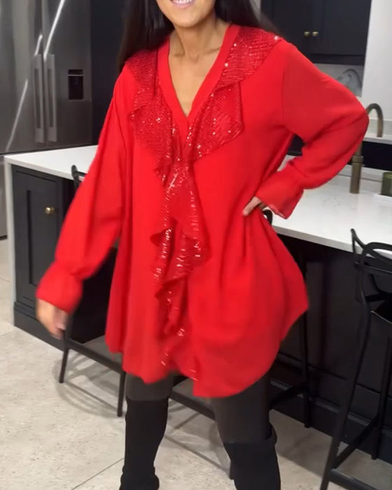 Bluzka z falbankami o eleganckim kroju