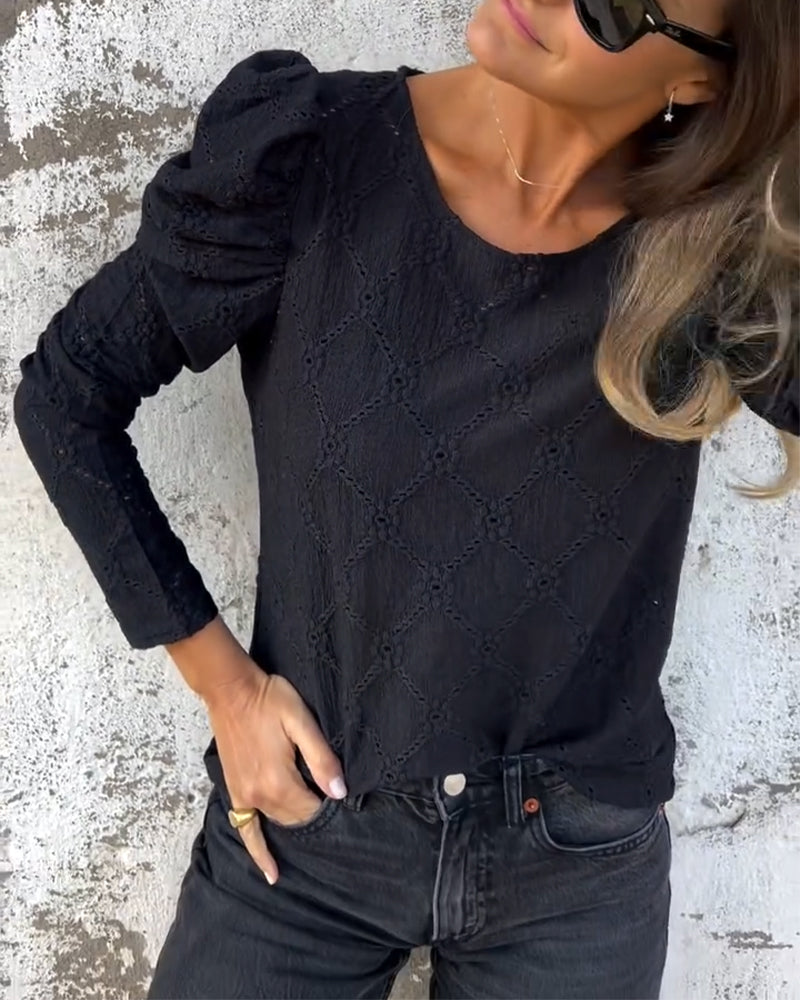 Bluzka Z Bufiastymi Rękawami I Cutout