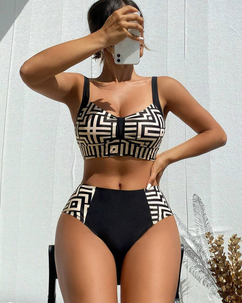 Bikini Dwuczęściowe Drukowane Stylowe