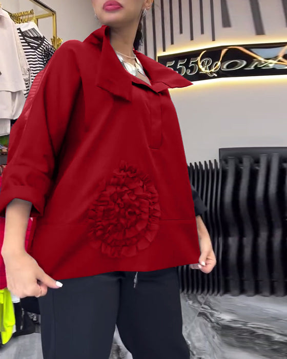 Koronkowa bluzka w patchworkowe kwiaty