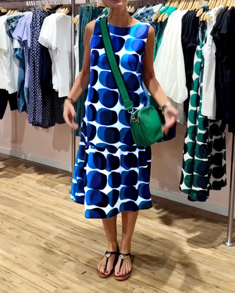 Sukienka bez rękawów z okrągłym dekoltem