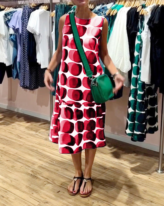 Sukienka bez rękawów z okrągłym dekoltem