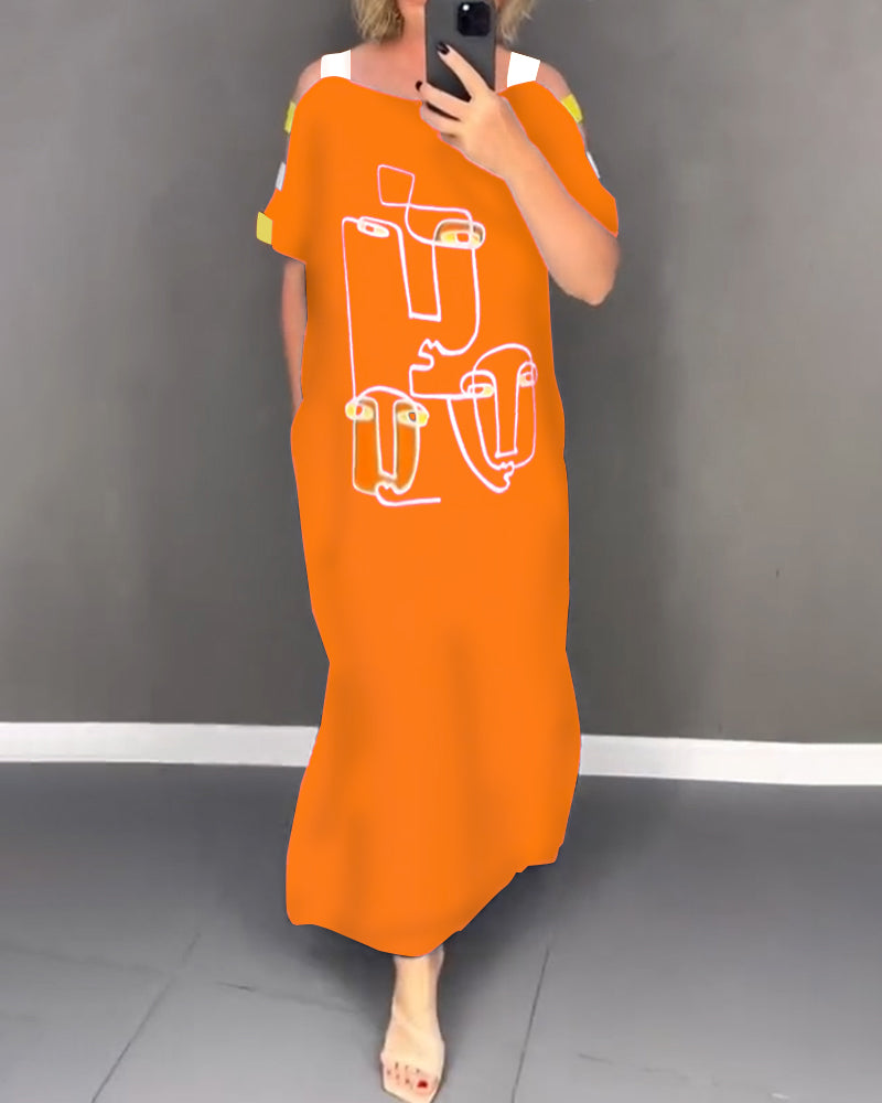 Sukienka Odsłonięte Ramiona Ażurowa Wzór Rozcięcie