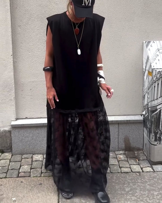 Bezrękawnik z Siateczki w Stylu Patchwork