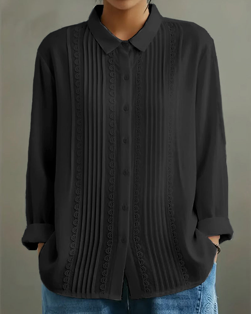 Koszula Lalkowy Kołnierzyk Jednokolorowy Długi Rękaw