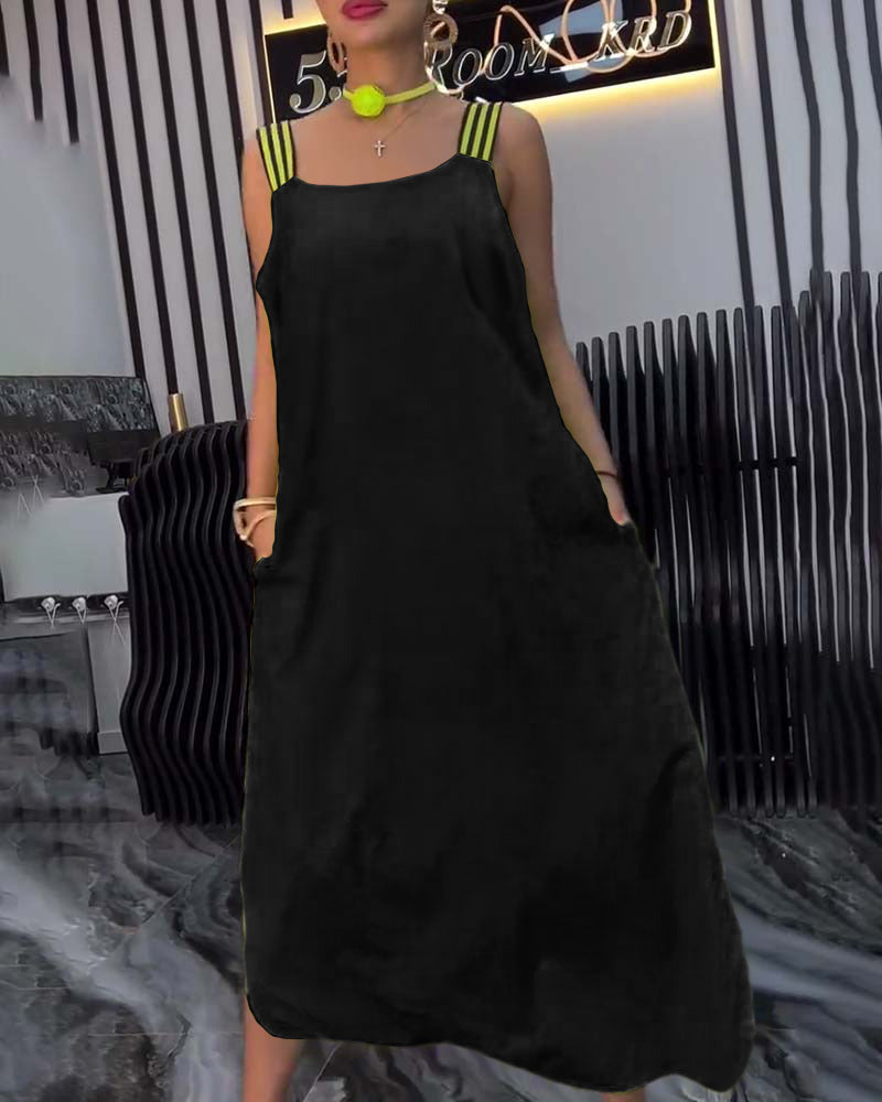 Sukienka Splicowana Zawieszenie Luźna