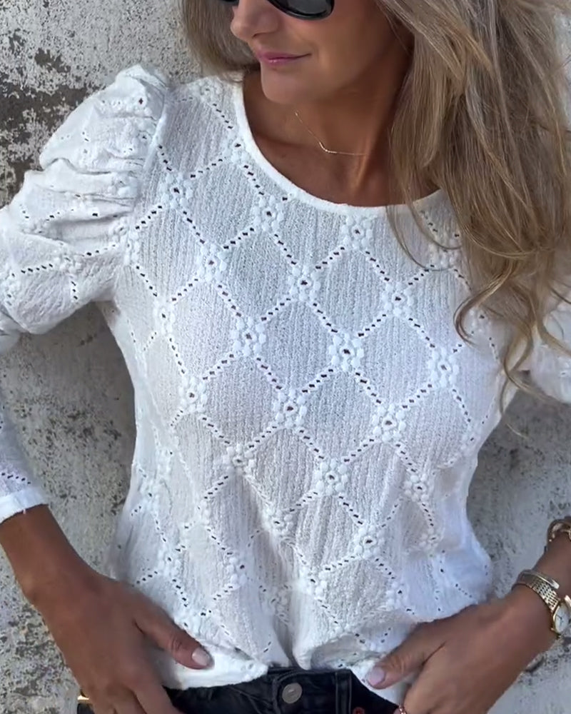 Bluzka Z Bufiastymi Rękawami I Cutout