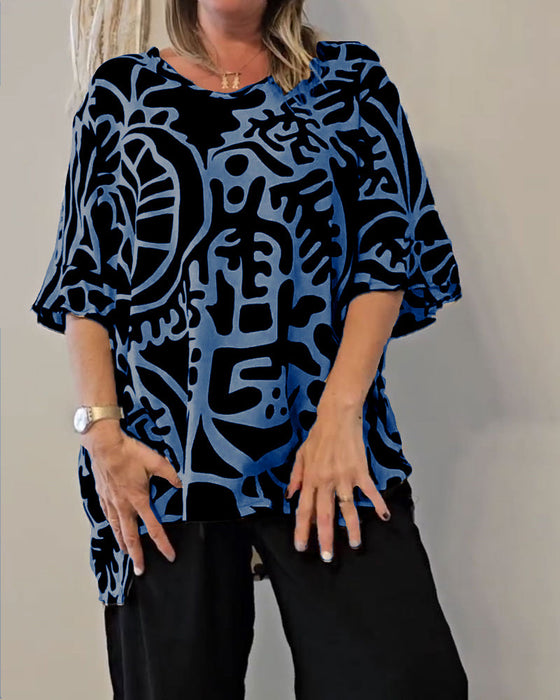 Top Abstrakcyjny Botaniczny Nadruk Luźny