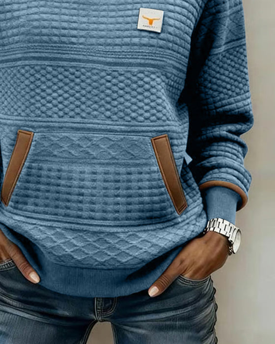 Bluza Z Okrągłym Dekoltem I Color Blocking