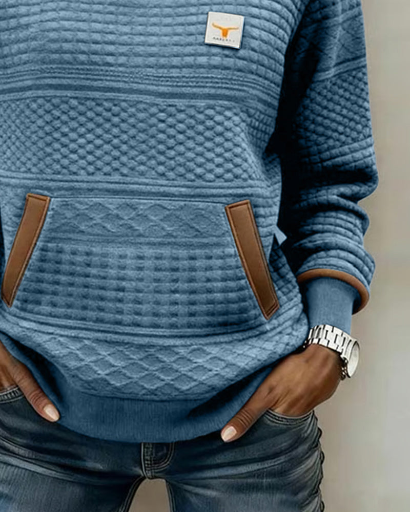 Bluza Z Okrągłym Dekoltem I Color Blocking