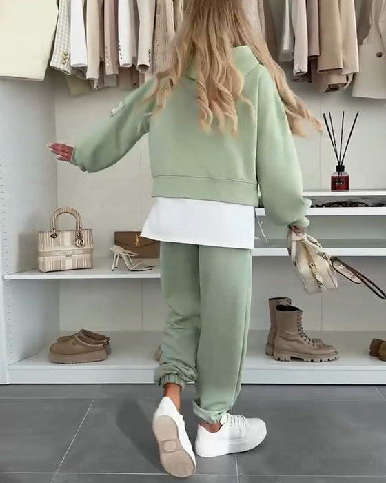 Zestaw Casual Bluza Z Kapturem I Spodnie