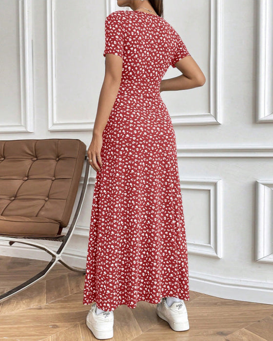 Sukienka Seksowna Elegancka Wzorzysta