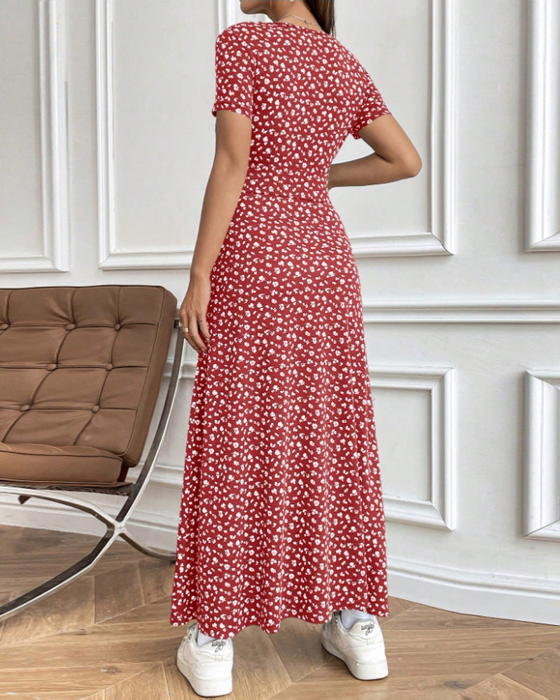 Sukienka Seksowna Elegancka Wzorzysta