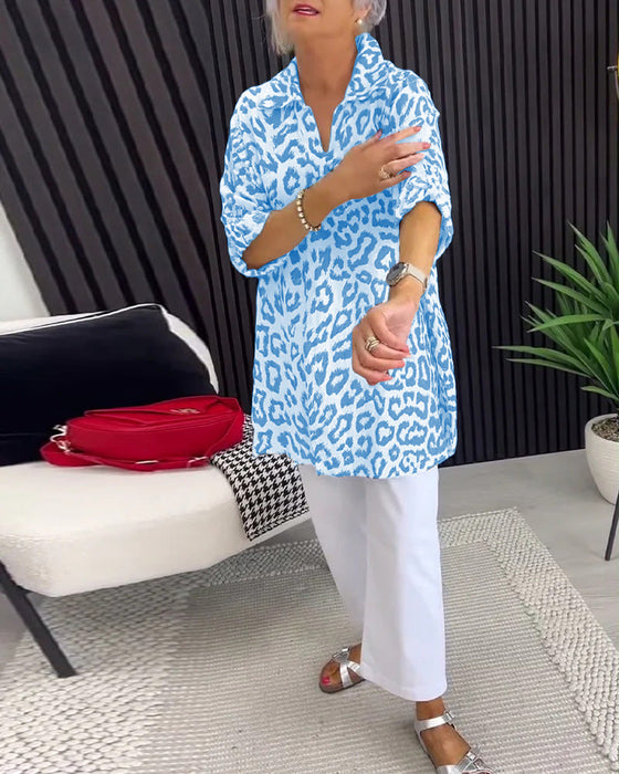 Bluzka Klapa Lampart Wzór