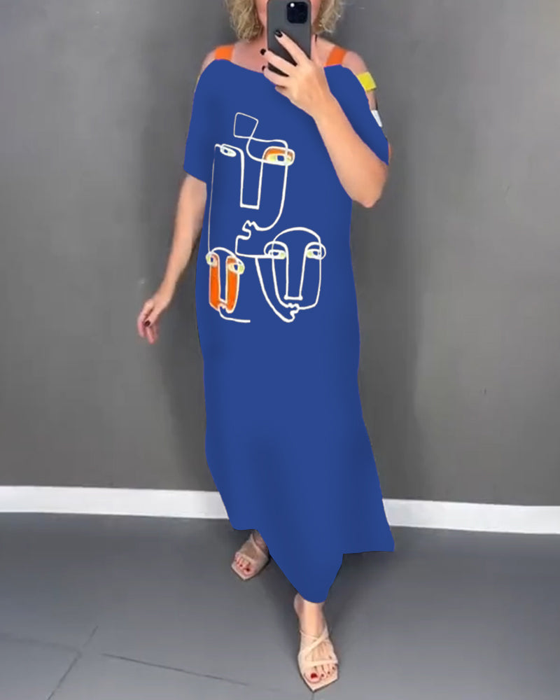 Sukienka Odsłonięte Ramiona Ażurowa Wzór Rozcięcie