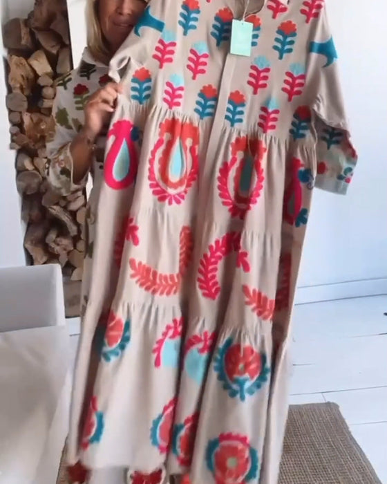 Sukienka Kwiatowy Graficzny Wzór