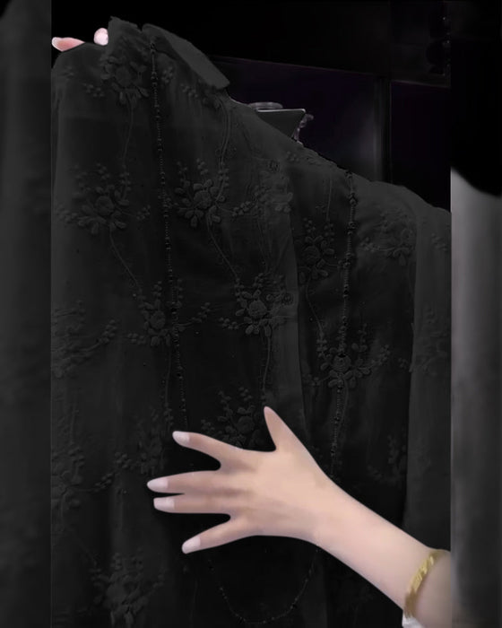 Koszula Jednokolorowa Haftowana Opadające Ramiona