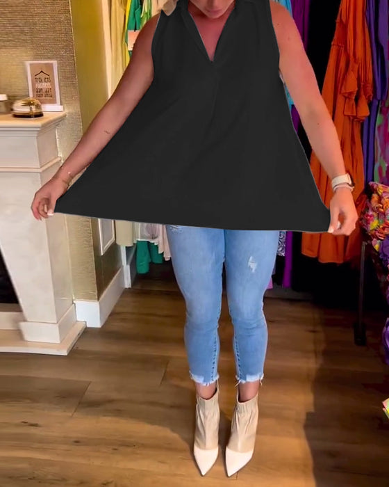 Bluzka bez rękawów z falbankami