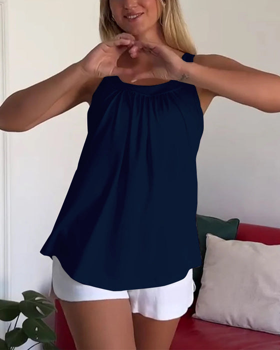 Zestaw Top Jednokolorowy Plisowany