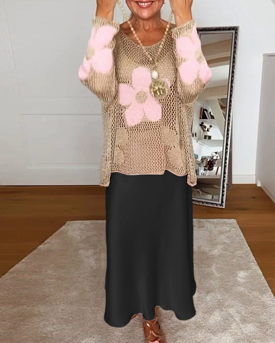 Elegancka spódnica satynowa w jednolitym kolorze