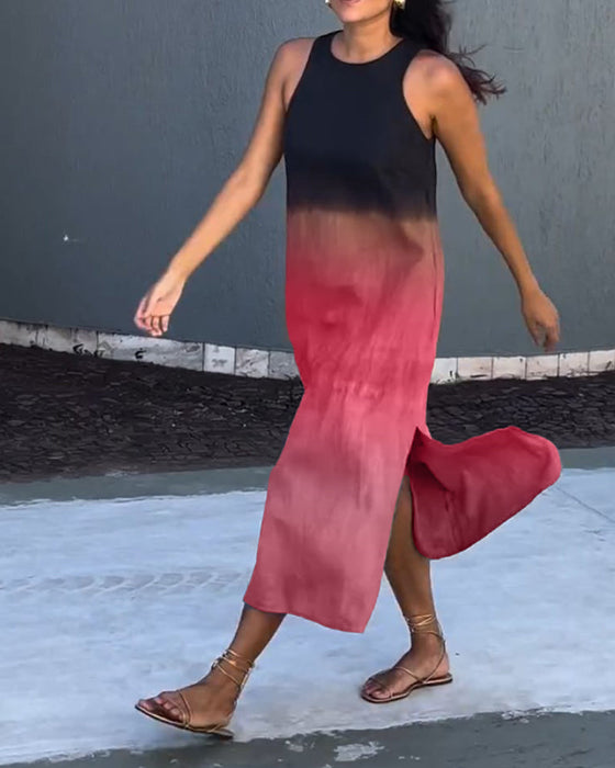 Gradientowa sukienka bez rękawów
