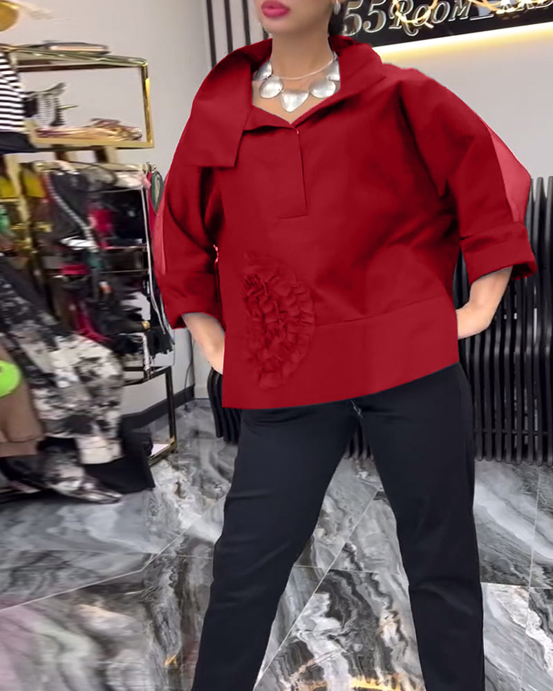 Koronkowa bluzka w patchworkowe kwiaty