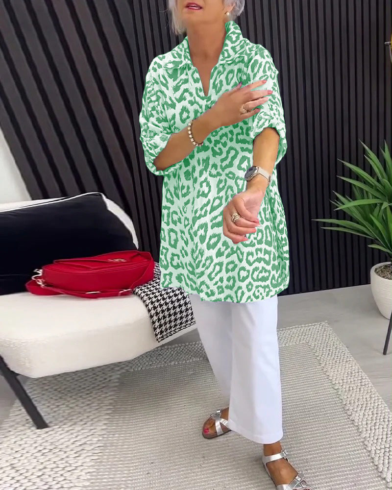 Bluzka Klapa Lampart Wzór