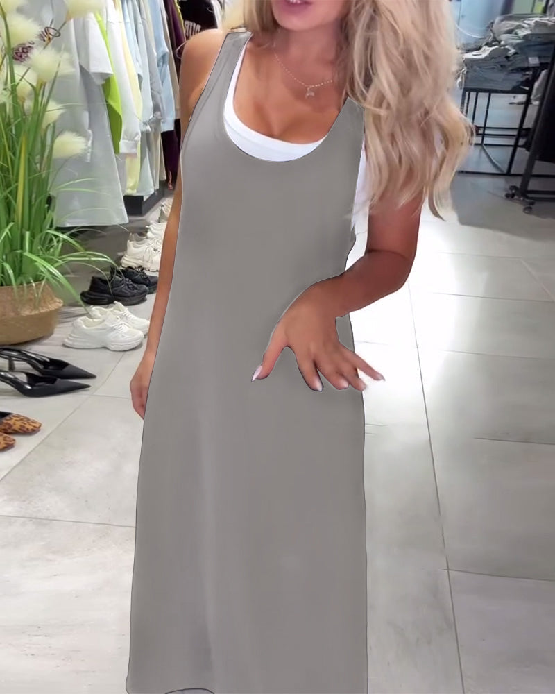 Sukienka Wyszczuplająca Szelki Casual