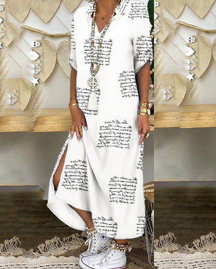 Sukienka koszulowa z rozcięciem