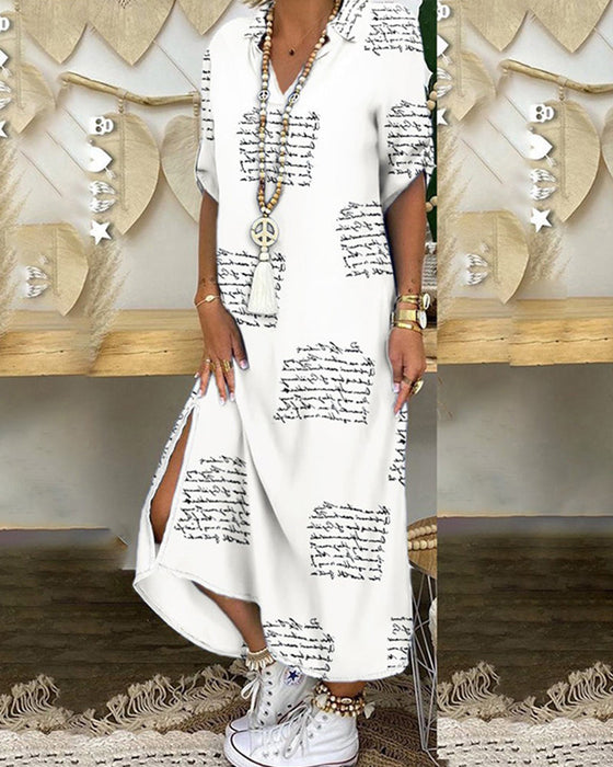 Sukienka koszulowa z rozcięciem