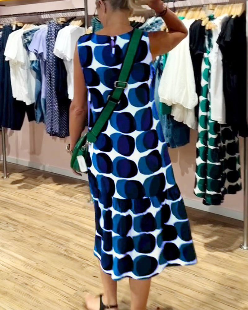 Sukienka bez rękawów z okrągłym dekoltem