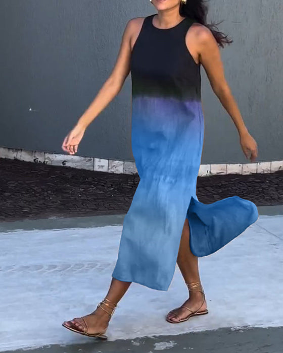 Gradientowa sukienka bez rękawów