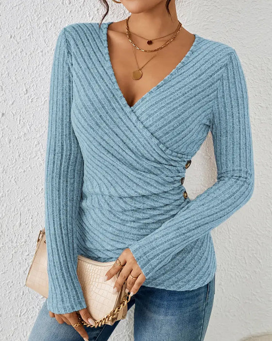 Top Dekolt W V Slim Fit