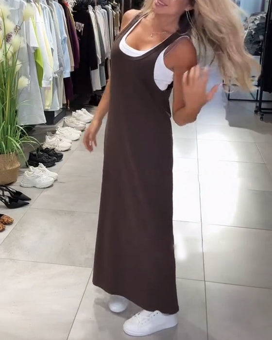 Sukienka Wyszczuplająca Szelki Casual