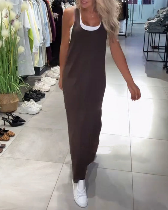 Sukienka Wyszczuplająca Szelki Casual