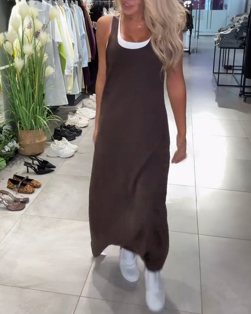 Sukienka Wyszczuplająca Szelki Casual