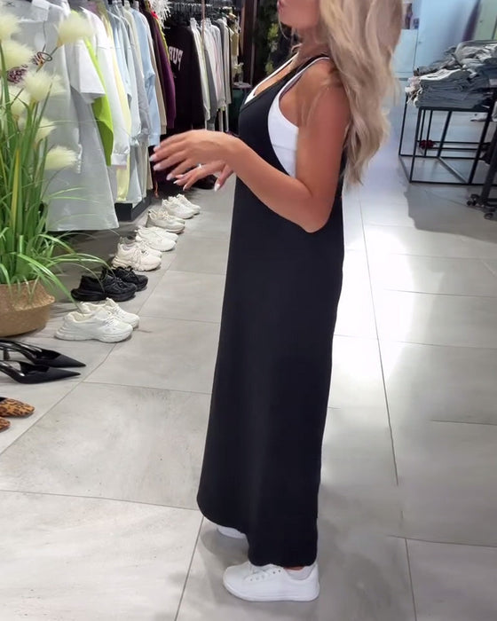 Sukienka Wyszczuplająca Szelki Casual