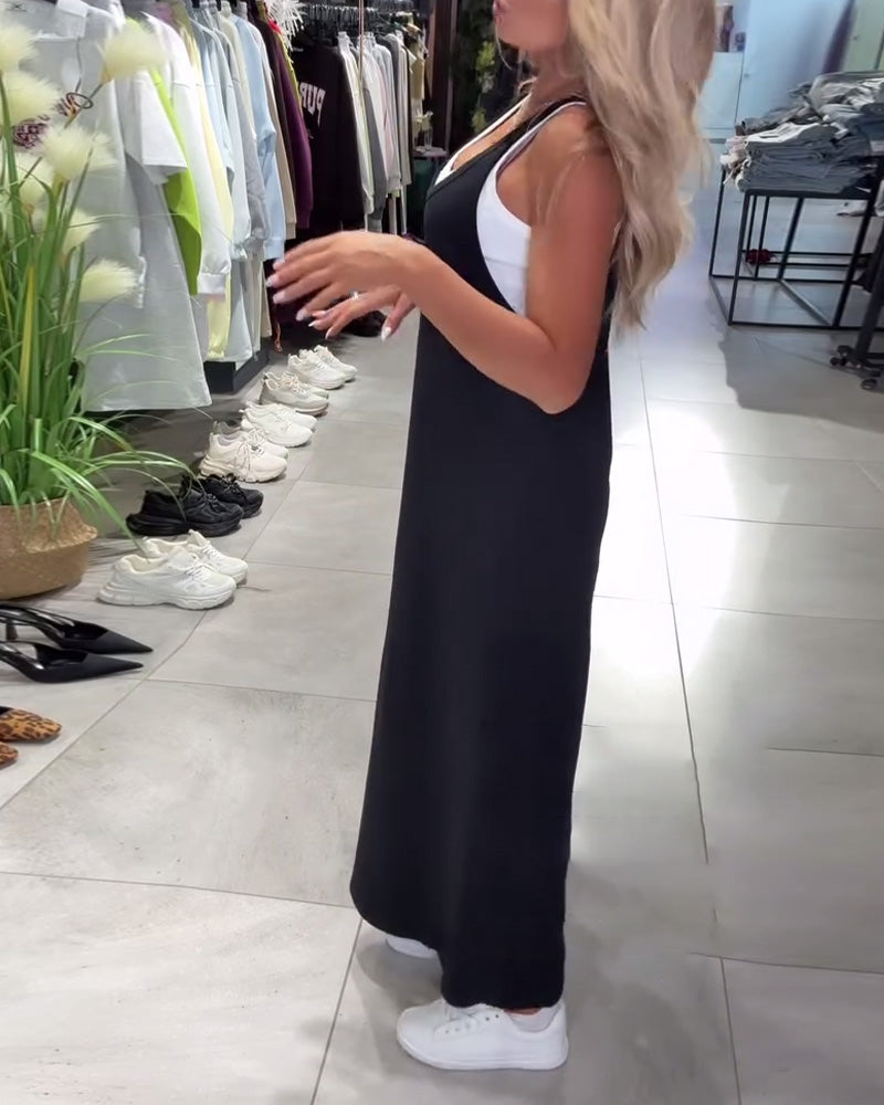 Sukienka Wyszczuplająca Szelki Casual