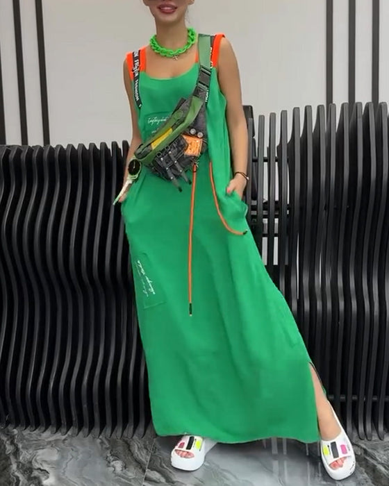 Sukienka Bez Rękawów Spersonalizowany Napis