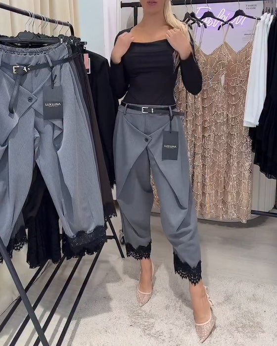 Spodnie Modna Koronka Szycie Harem