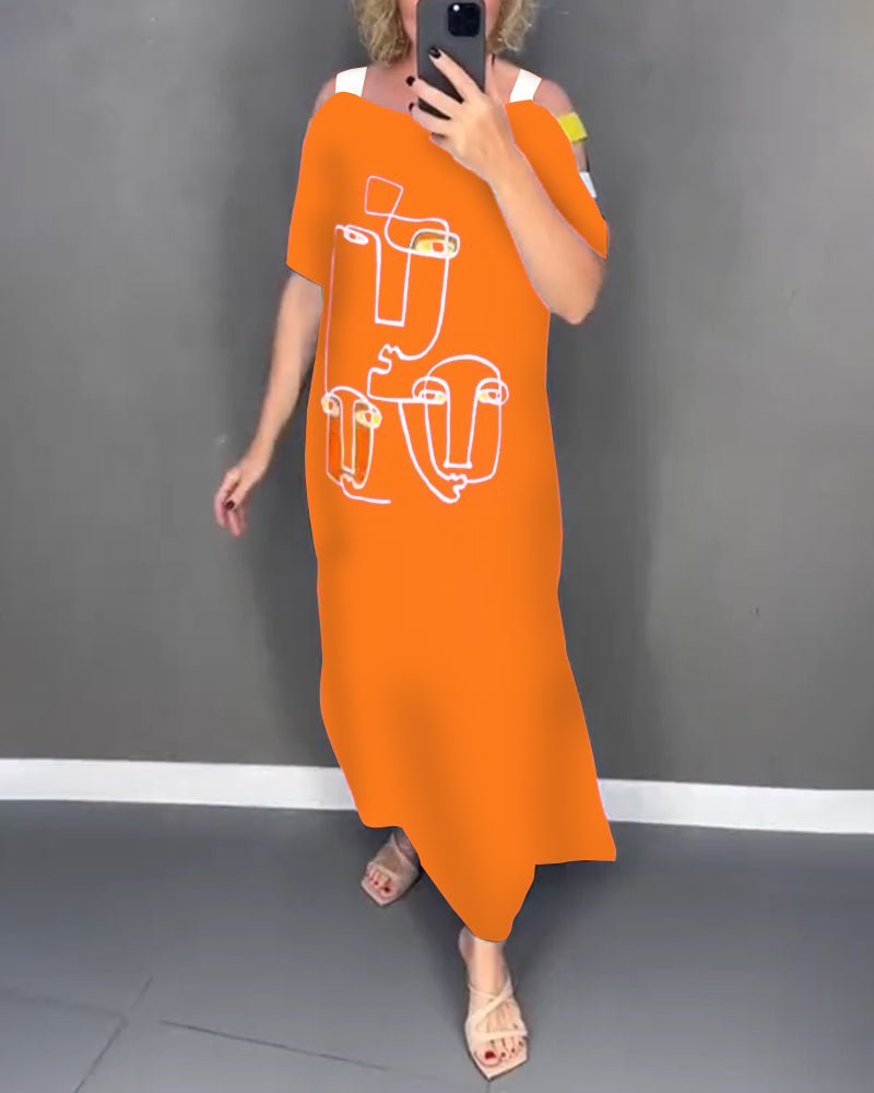 Sukienka Odsłonięte Ramiona Ażurowa Wzór Rozcięcie