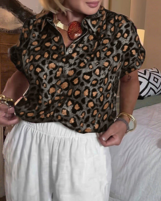 Bluzka casualowa z nadrukiem w panterkę