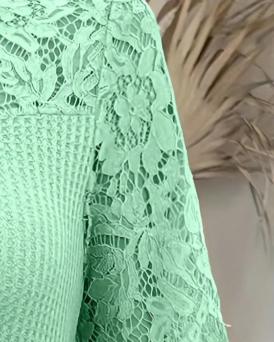 T-Shirt Koronka Panel Dziany